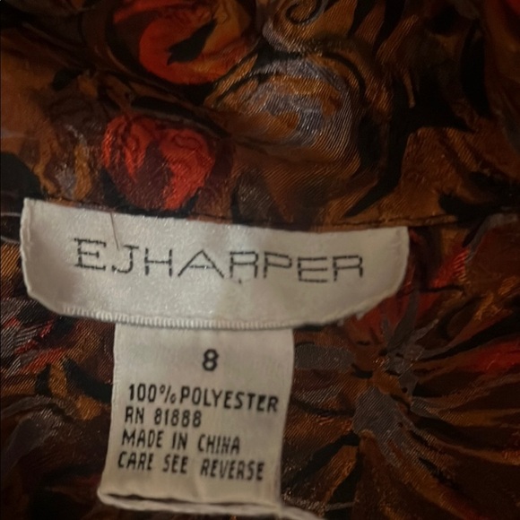 Vintage EJHarper Red and Brown Casual Button Down Shirt - Picture 7 of 8